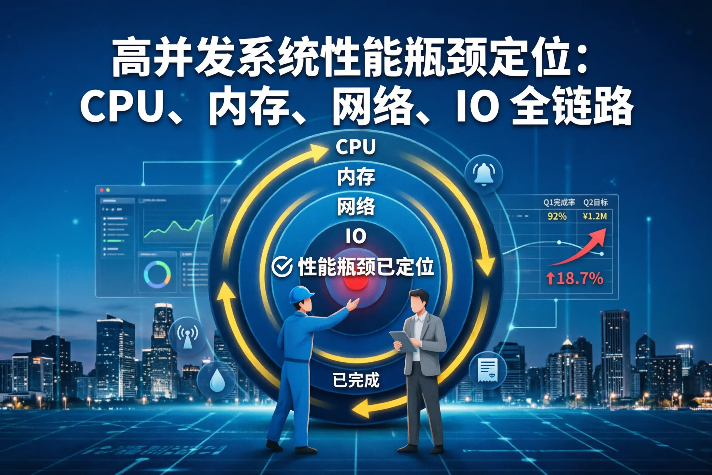 高并发系统性能瓶颈定位：CPU、内存、网络、IO 全链路