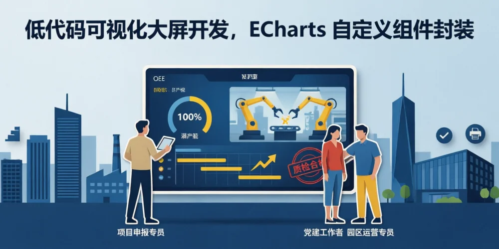 低代码可视化大屏开发，ECharts 自定义组件封装