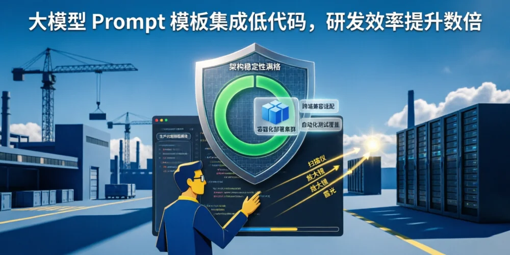 大模型 Prompt 模板集成低代码，研发效率提升数倍