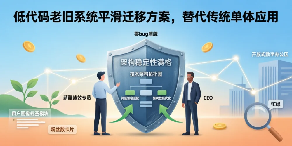 低代码老旧系统平滑迁移方案，替代传统单体应用