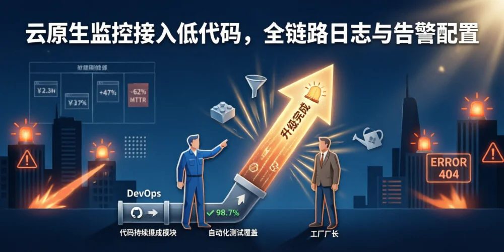 云原生监控接入低代码，全链路日志与告警配置